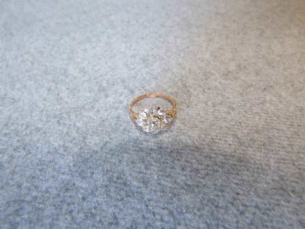 Diamond cluster ring, in the Victorian style, the central old cut brilliant of approx. 0.4cts, - Image 4 of 6