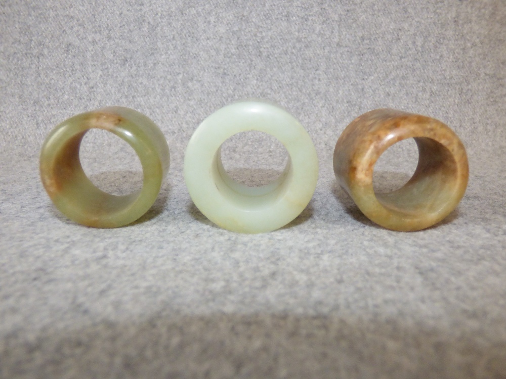 3 Chinese jade rings