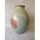 Chinese Ming dynasty ovoid vase with duck egg speckled glaze 14cmH