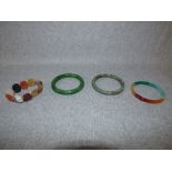 4 Chinese jadeite bangles