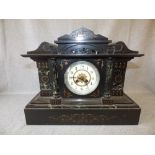 French slate & marbe mantel clock 26x41