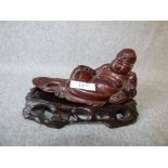Chinese hardwood Buddha on stand