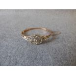 Diamond set hinged bangle, the principle silver collet set old cut brilliant of approx. 0.5ct,