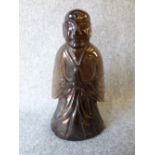 Chinese smoky quartz figure of a Buddha, bequeathed to the vendors family by Lady Ethel Harvey who