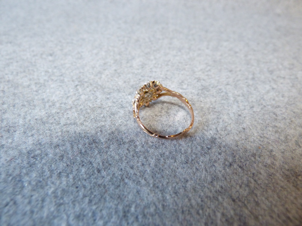 Diamond cluster ring, in the Victorian style, the central old cut brilliant of approx. 0.4cts, - Image 3 of 6