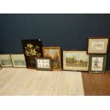 Lionel Edward hunting print & qty of mixed pictures