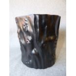 Chinese brush holder in form of a tree trunk 16cm H