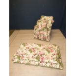 Small children's armchair, Colefax throw & cushions