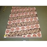 Ikat design Kilim, 254Lx209W PLEASE always check condition before bidding or email condition