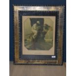 Early C20th romantic lithograph portrait of Pierrot and a female companion PLEASE always check