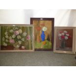 3 mixed still life pictures PLEASE always check condition before bidding or email condition report