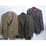 3 gentlemans tweed sports coats, 1 by 'John G. Harry, London' PLEASE always check condition before