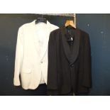 Gentlemans velvet & brown leather jacket by 'Dovershire', black dinner jacket & trousers by '