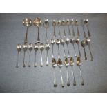 Collection of assorted Old English, mainly, antique silver flatware, various makers and dates