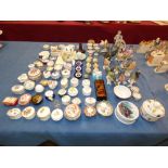 Collection of 'Halcyon Days' Easter egg & trinket boxes, glass paperweights and various bird & other