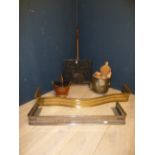 2 Victorian style fire guards, fire defender copper, coal bucket & log basket PLEASE always check