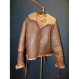 Vintage brown leather, fleece lined, flying jacket PLEASE always check condition before bidding or