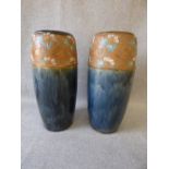Pair of Royal Doulton stoneware vases PLEASE always check condition before bidding or email