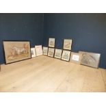 After H. Alken, a set of six coloured hunting engravings, two hunting prints after Lionel Edwards (