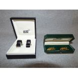 Pair of 'Mont Blanc' cufflinks & pair of gold plated Jaguar cufflinks PLEASE always check