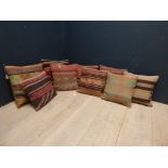 8 Kilim cushions PLEASE always check condition before bidding or email condition report request.