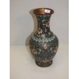 Chinese cloissone baluster vase decorated all over foliat scrolls 34H cm PLEASE always check