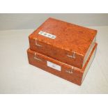 Chinese wood glazed box & lid with calligraphy decoration 14L cm PLEASE always check condition