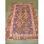 Kunduz Kilim, 300Lx200W, in a fusion of contemporary colour PLEASE always check condition before