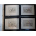 After Basil Nightingale a set of four hunting prints, lithographs inscribed and dated, together with