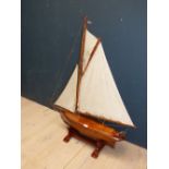 Vintage teak pond yacht with stand PLEASE always check condition before bidding or email condition