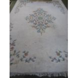 White ground Indian rug 365L x 267W cm PLEASE always check condition before bidding or email