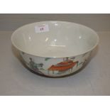 C19th Chinese Famille Rose bowl with blue Daoguang marks to base 18.5 cm dia. PLEASE always check