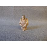 Chinese carved ivory netsuke figure with character marks to base PLEASE always check condition