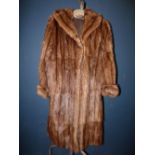 Ladies vintage three quarter length brown fur coat by 'Quality Furs' PLEASE always check condition