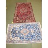 Bakhtiar Rug 246Lx147W, together with a Nain rug 200Lx113W PLEASE always check condition before