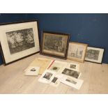 Folio of engravings & etchings after 'Frank Willis' and an etching after 'Albert Durer' & other