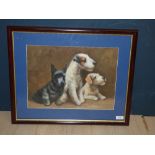 Oil painting study of two terrier dogs and a Scottie dog PLEASE always check condition before