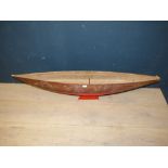 Vintage teak pond yacht hull PLEASE always check condition before bidding or email condition