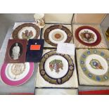 Collection of 9 Spode & Minton bone china commemorative plates, including 'Royal