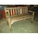 Weathered teak garden bench 57H x 120W cm PLEASE always check condition before bidding or email