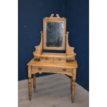 Pine dressing table with string mirror 90W cm PLEASE always check condition PRIOR to bidding, or