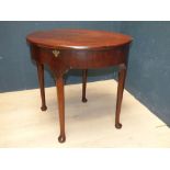 George II Cuban mahogany fold over tea table, on pad feet PLEASE always check condition PRIOR to