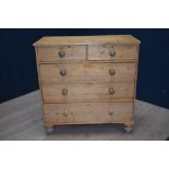 Pine chest of 2 short & 3 long drawers 100W x 103H cm PLEASE always check condition PRIOR to