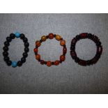 3 assorted beaded bracelets PLEASE always check condition PRIOR to bidding, or email us a