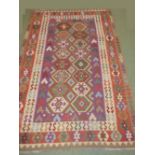 Kunduz Kilim, 300L x 200W cm, in a fusion of contemporary colour PLEASE always check condition PRIOR