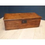 C19th elm box with metal carrying handles 24H x 77Wcm PLEASE always check condition PRIOR to