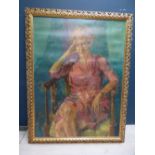 Large oil on canvas portrait of Lady in gilt frame, bears signature 'Robert Pengilly 1969', 122H x