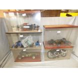 5 scale models, 2 bikes & 3 cars, in display cases PLEASE always check condition PRIOR to bidding,