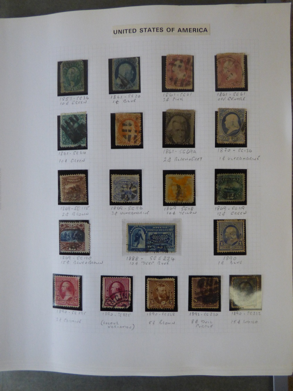 Good collection of USA 1857 & special delivery, Airmail M/U, Canal Zone 1904 - 76, United Nations