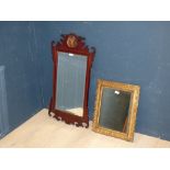 Square gilt framed mirror 40W x 48H & wooden framed rectangular mirror 85H cm PLEASE always check